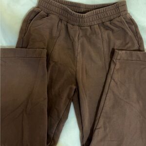 madewell brown wide leg sweatpants